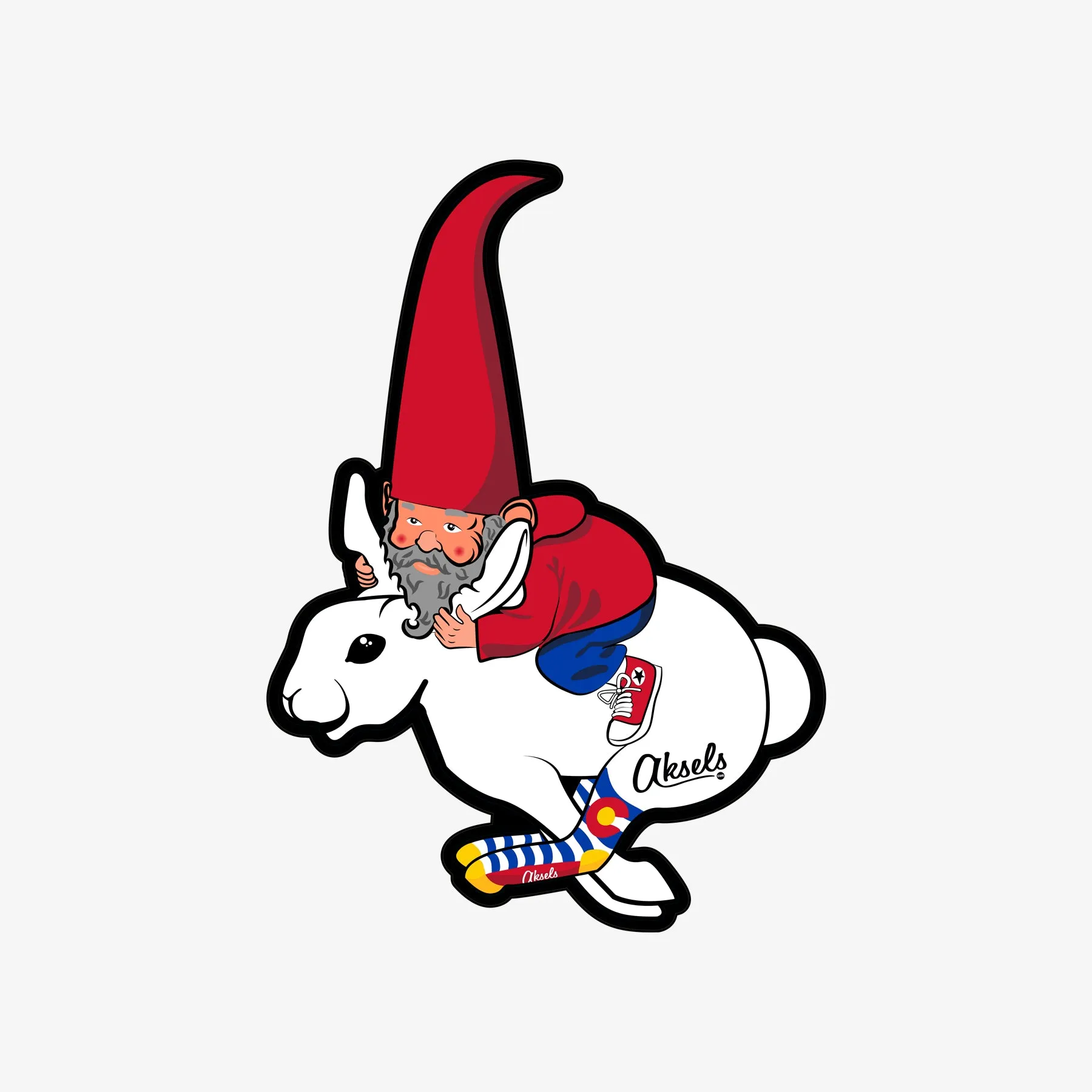 Gnome Racer Sticker