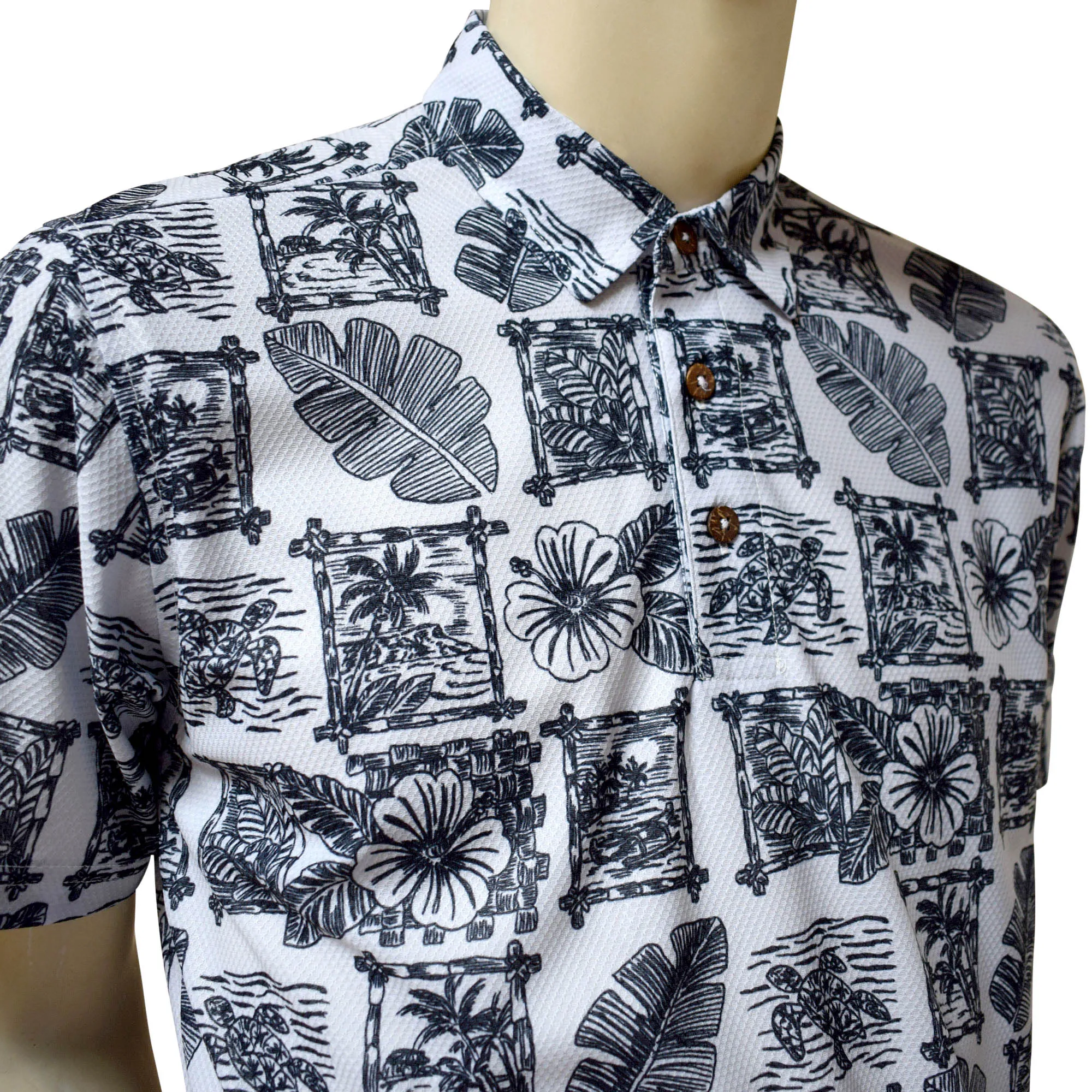 Hawaii Motif 2 Printed Polo Shirt - Hawaiian All Over Pattern Premium Lightweight Fast-Drying Casual Men Unisex shirt