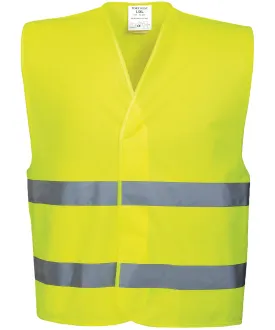 Hi-vis two-band vest (C474) | Yellow