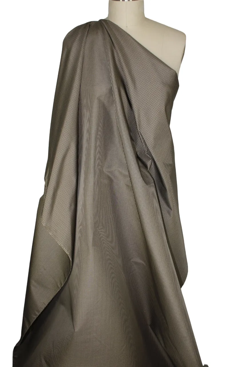 Italian Mini Check Taffeta - Taupe/Black