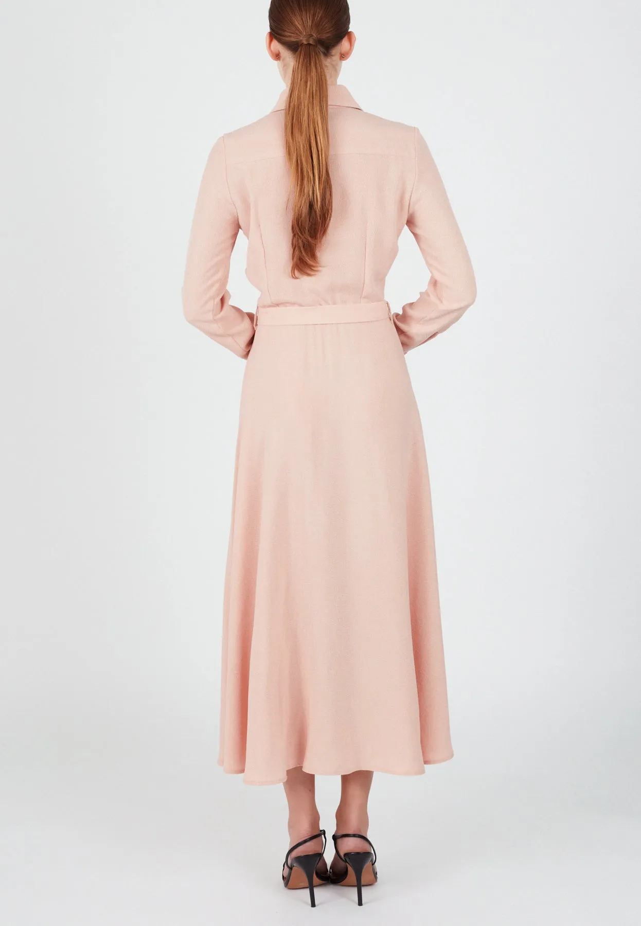 ITANA pastel pink midi shirt dress