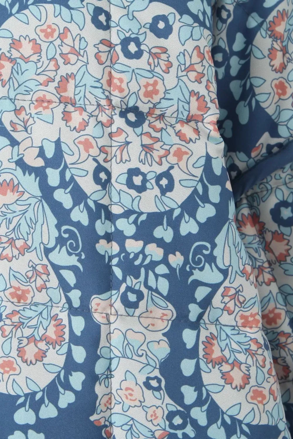 'Jade' Blue Cashew Print Cotton Jacket