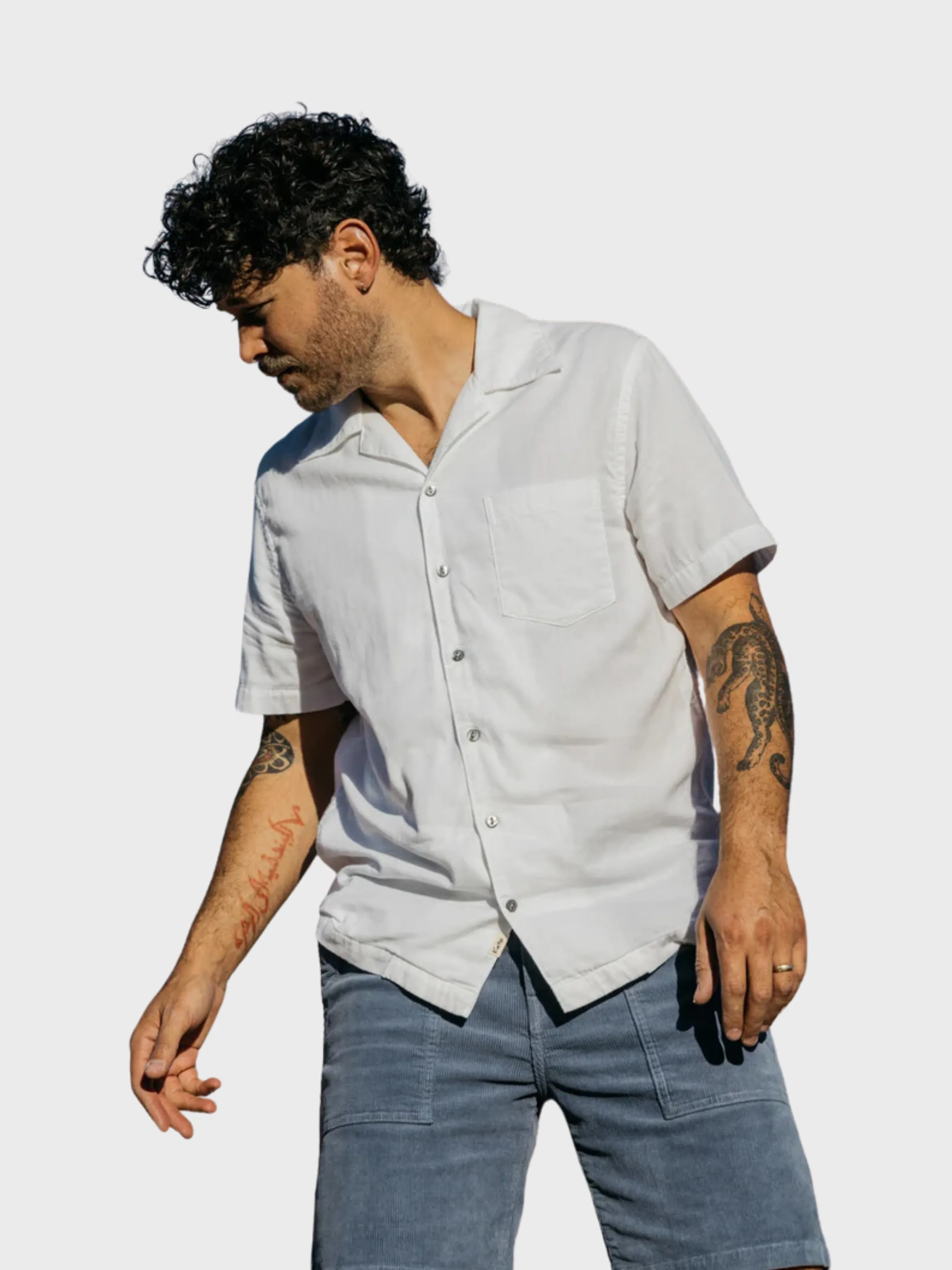 Kato The Wrench SS WGauze Organic Button Up White SS24