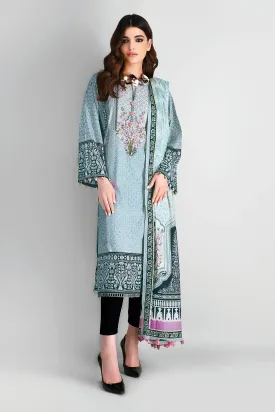 Khaadi Printed 2 Piece Suit · Kameez Dupatta – L21230 Blue