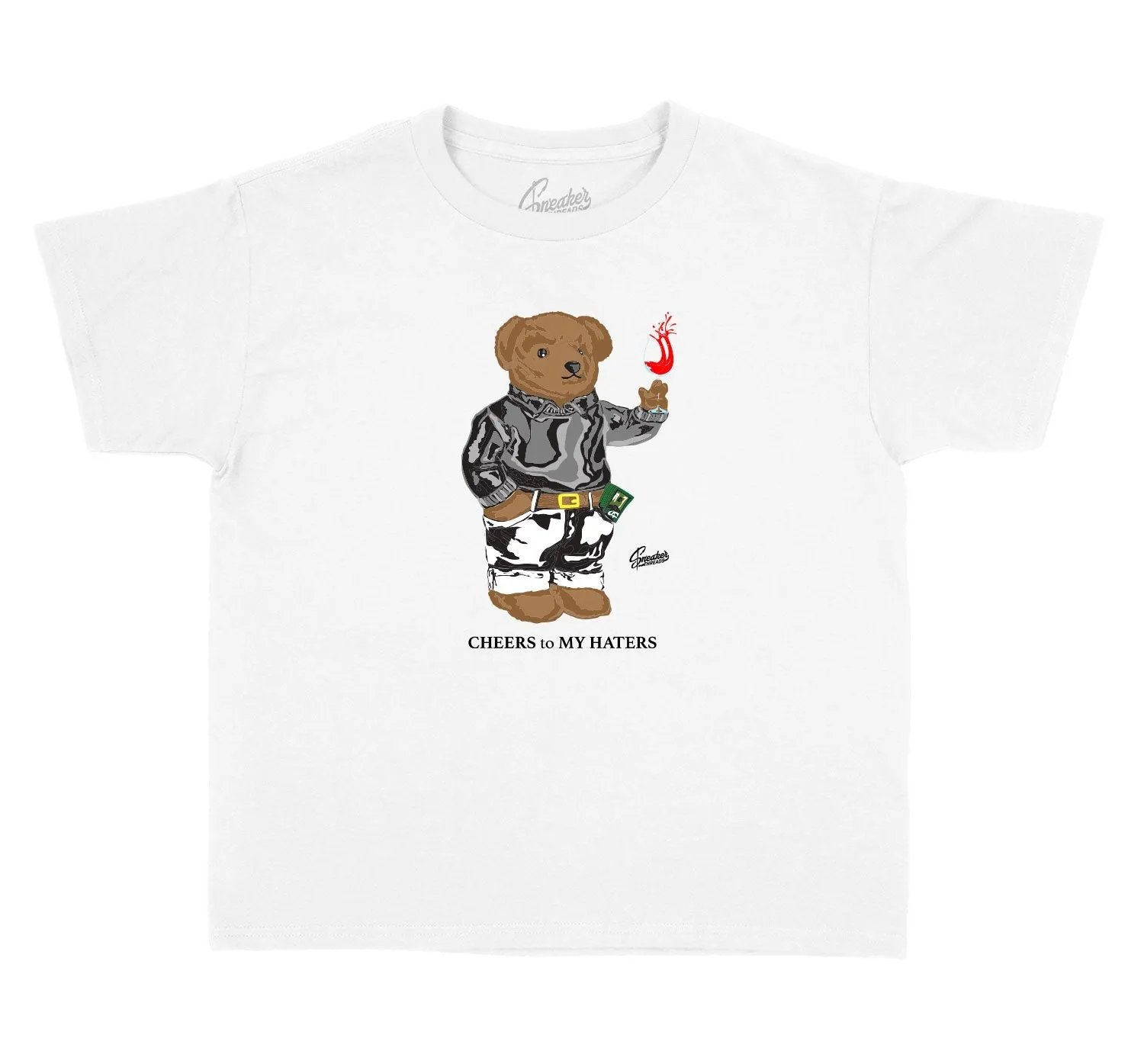 Kids - Metallic Silver 11 Cheers Bear Shirt