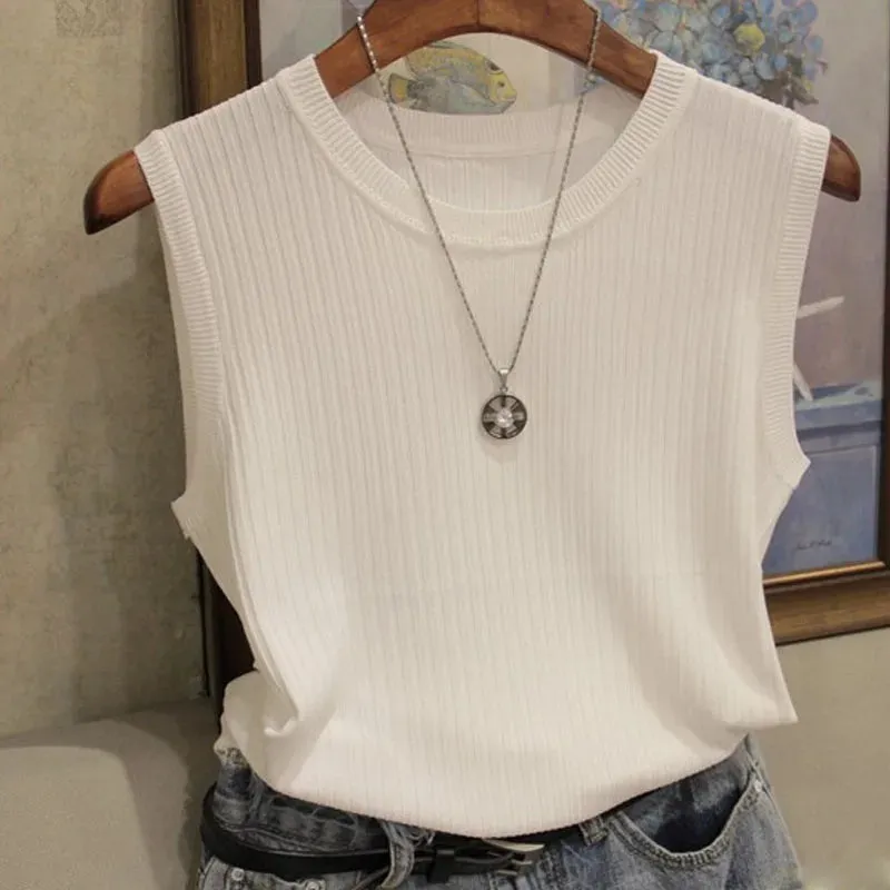 Knitted Sleeveless Tank Tops for Casual Wear