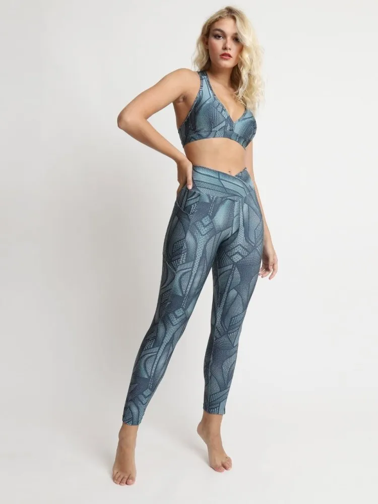 Leggings with Pockets - GRAPHIC BLUE