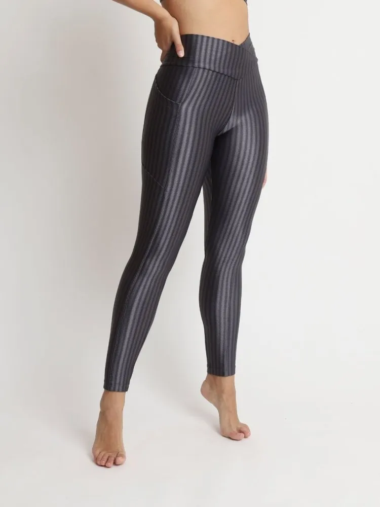 Leggings with Pockets - GREY STRIPE