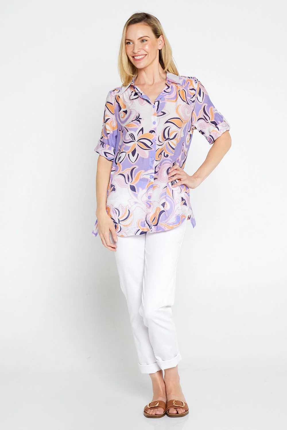 Linderman Cotton Shirt - Sunset Symphony