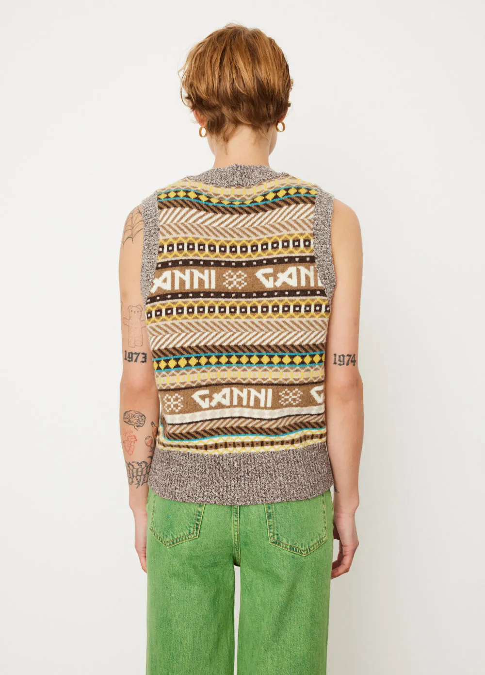 Logo Wool Mix Vest