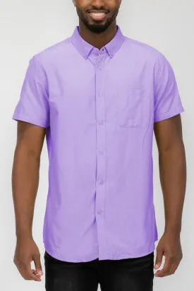 MENS PASTEL COLOR SHORT SLEEVE BUTTON DOWN