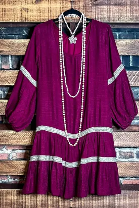 MOMENTS OF JOY CRIMSON SWING COMFY DRESS