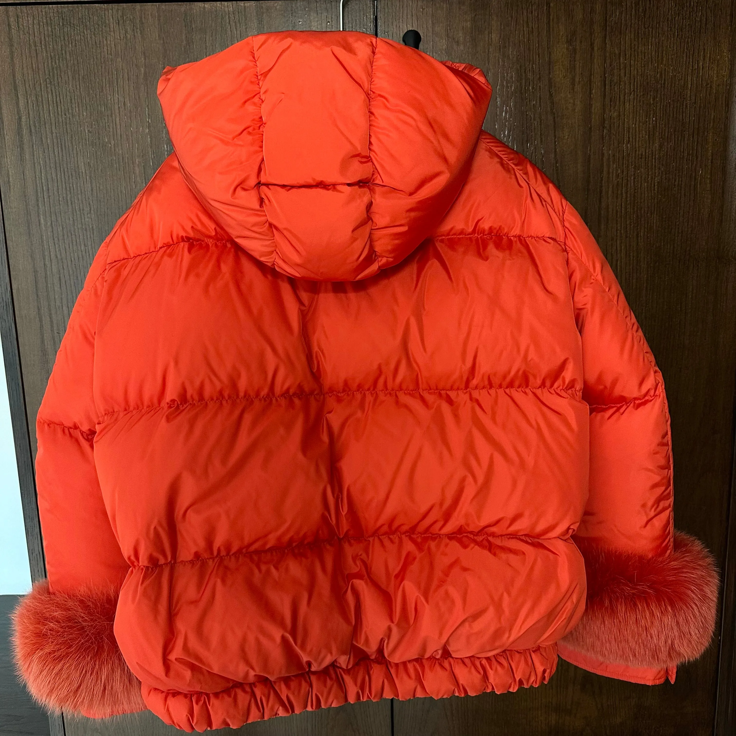 Moncler Women’s Effraie Fur-Cuff Down-Quilted Puffer Jacket Size 1