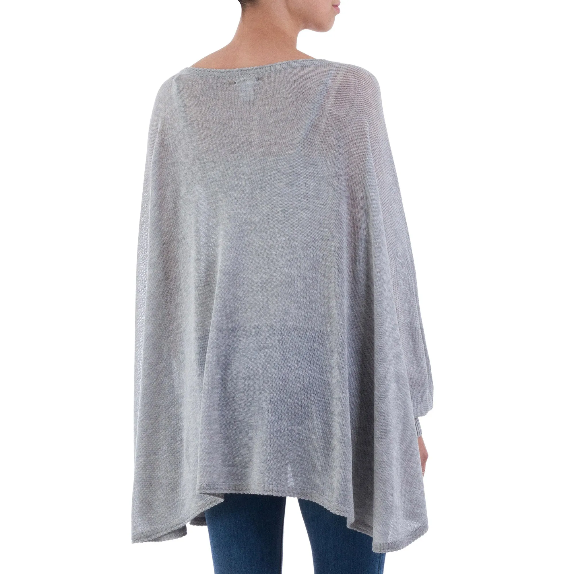 Mountain Breeze Grey Knit Bohemian Drape Sweater