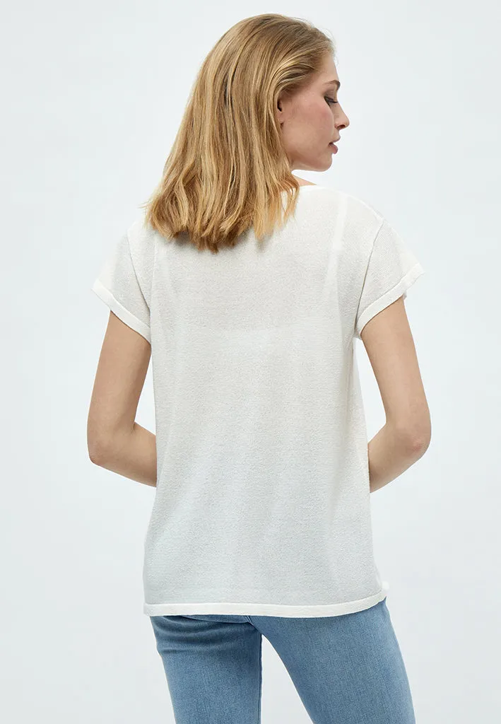 MSCarlina Knit T-Shirt - Broken White Lurex