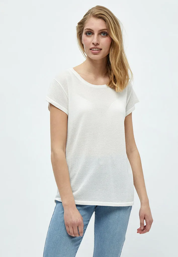 MSCarlina Knit T-Shirt - Broken White Lurex