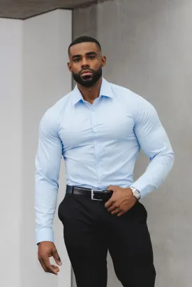 Muscle Fit Dress Shirt in Light Blue