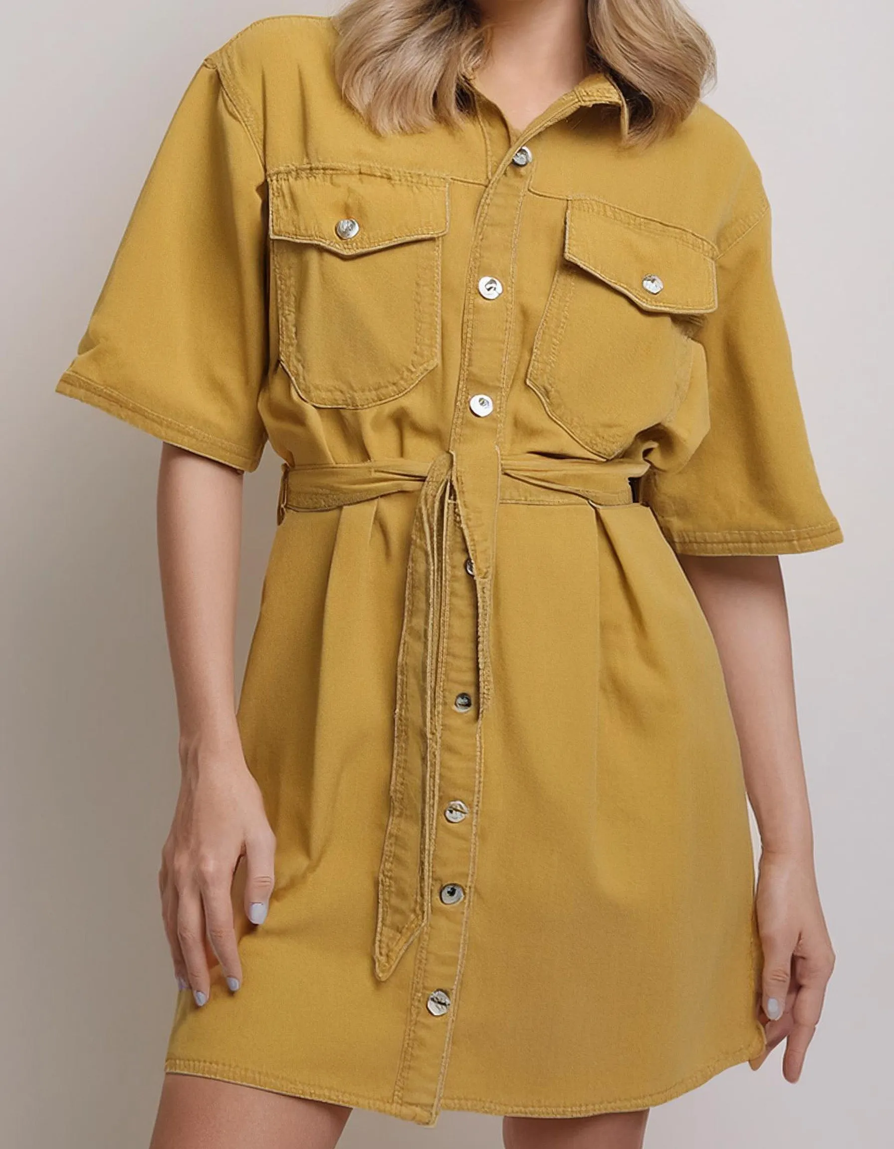 Mustard Yellow Shirt Dress