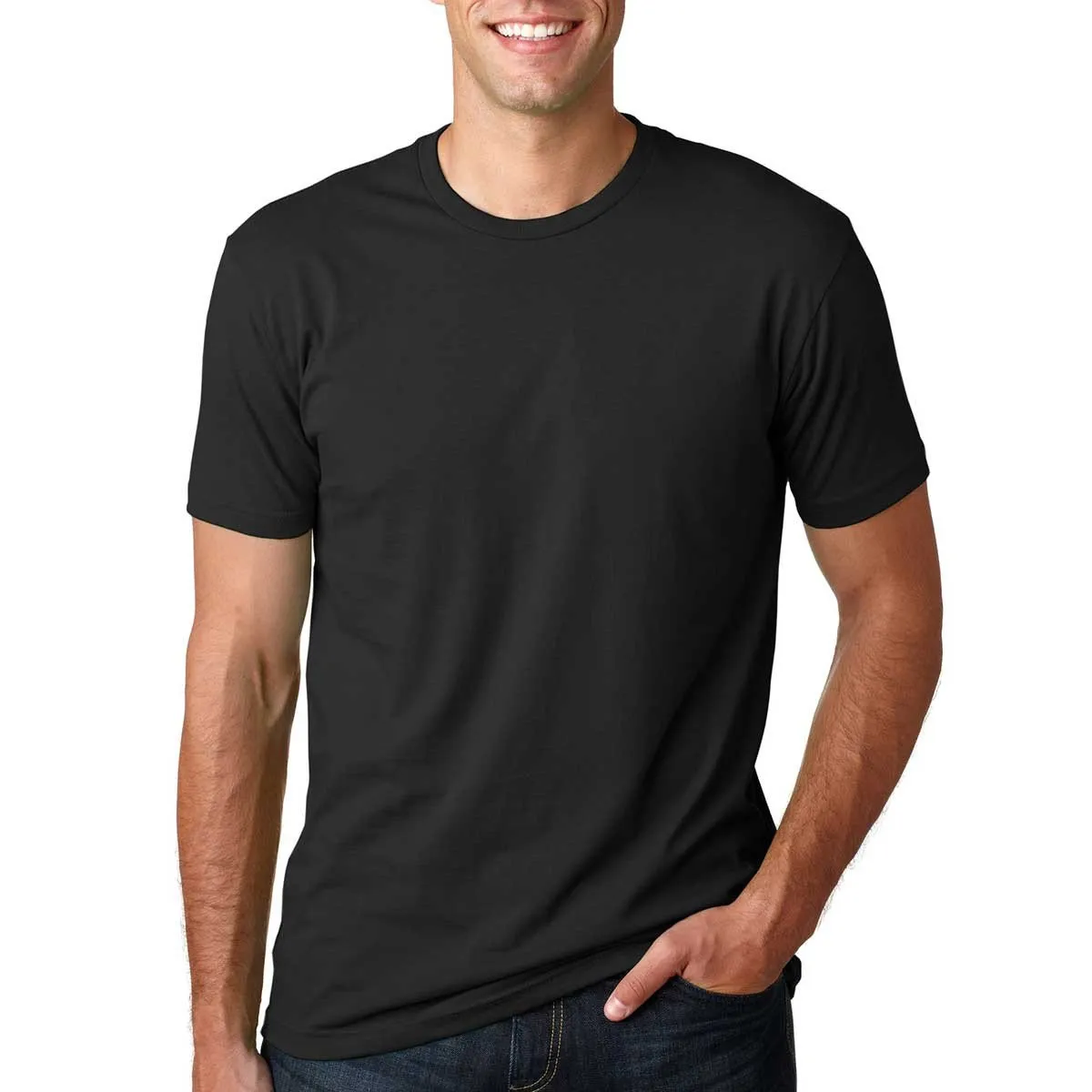 Next Level Men's Black Premium Fitted Short-Sleeve Crew