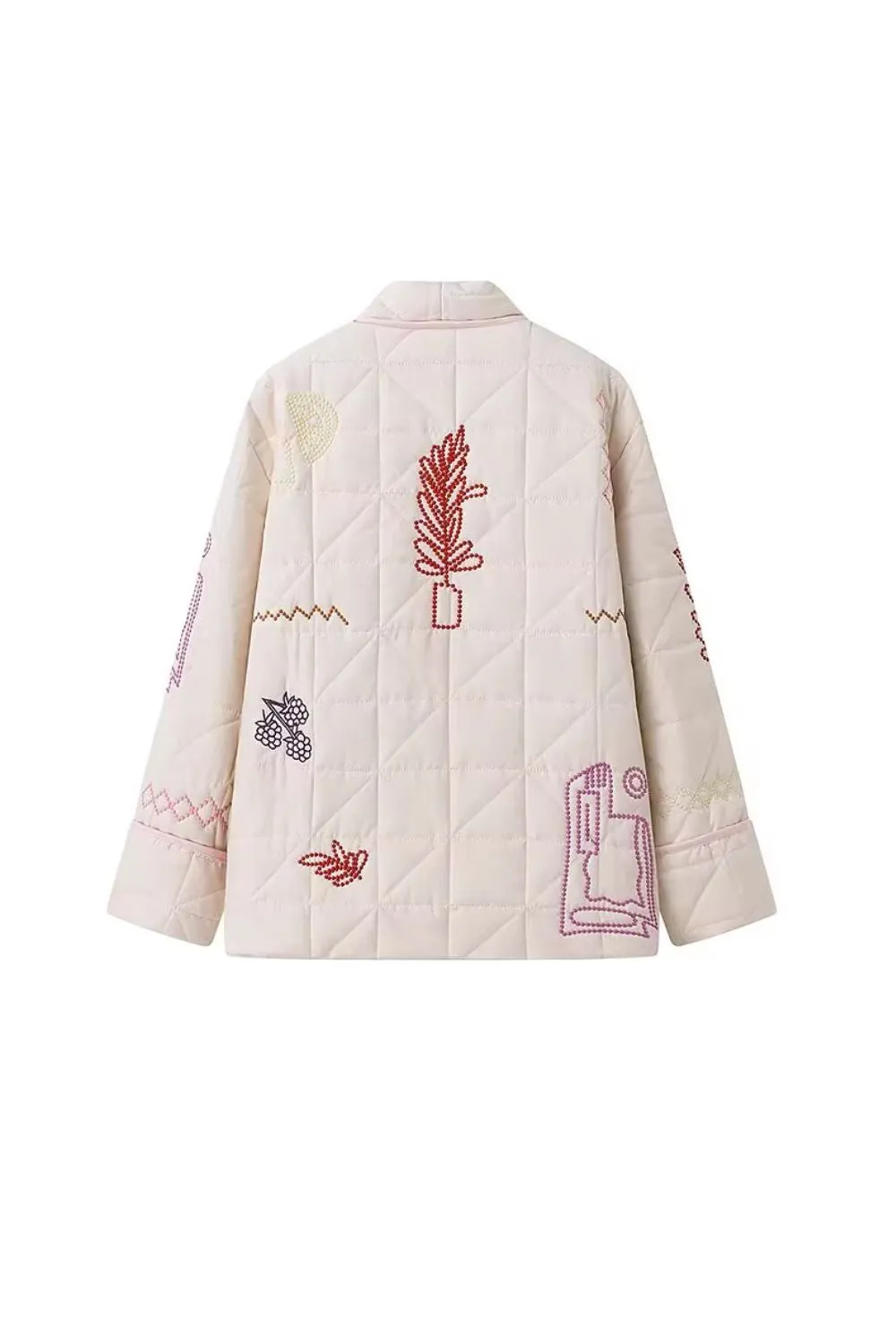 'Nora' Casual Embroidered Kimono-Style Padded Coat