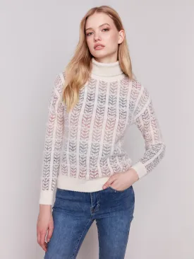 Ombre Jacquard Knit Turtleneck Sweater - Autumn