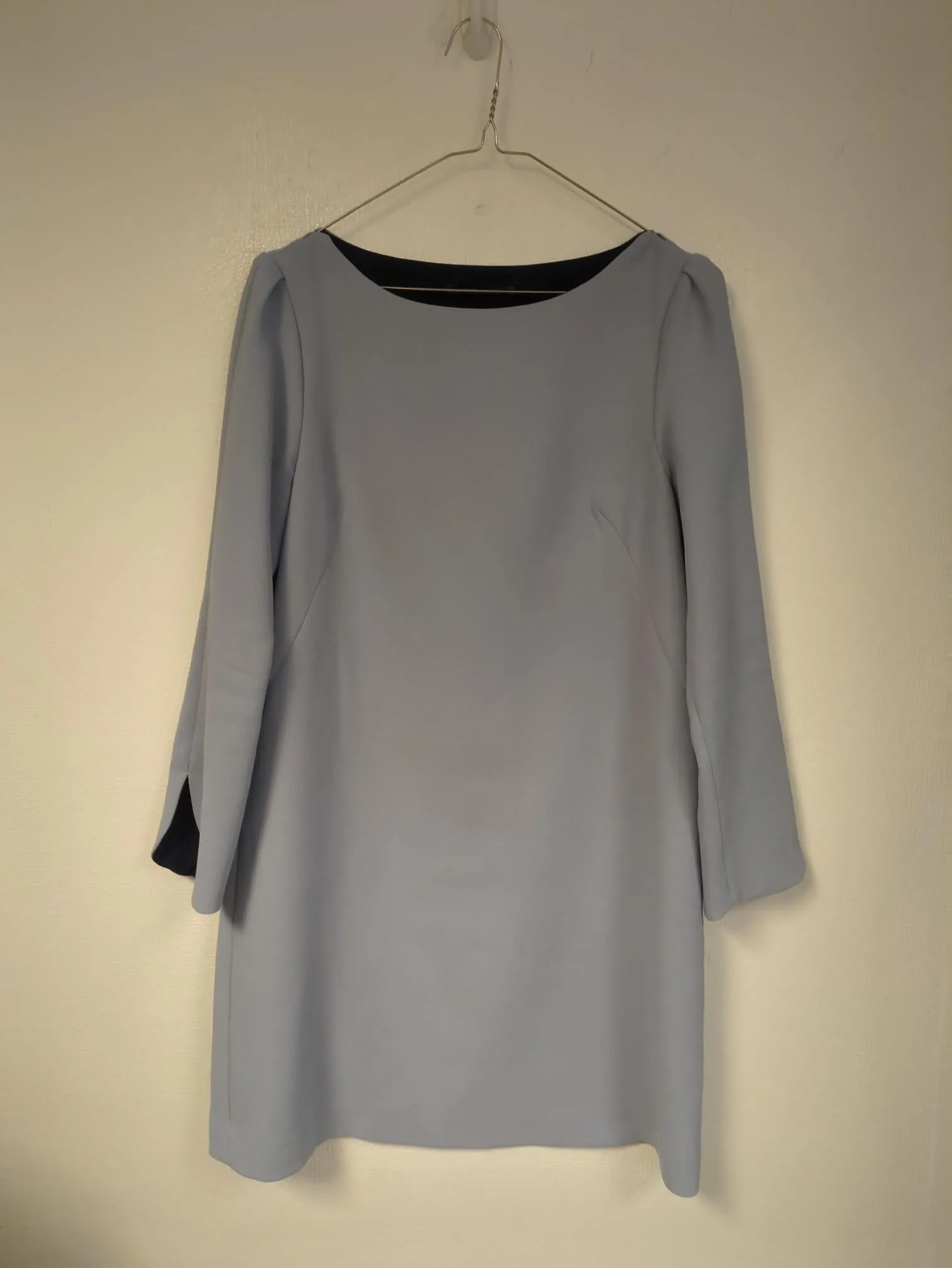 Pastel blue mini long sleeve shirt dress, Zara, Size 10