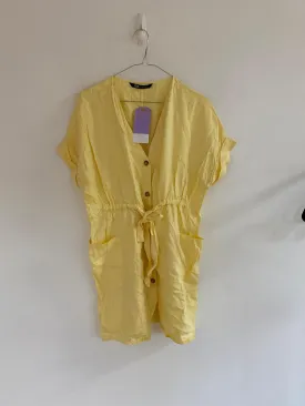 Pastel Yellow Mini Shirt Dress, Zara, Size 8