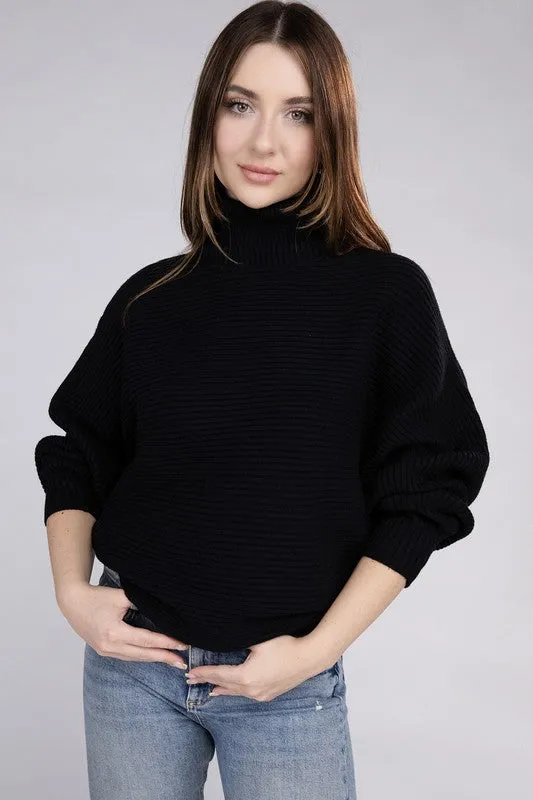 Polished Sophistication Dolman Sleeve Turtleneck Sweater - 5 Colors