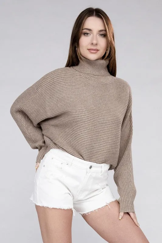 Polished Sophistication Dolman Sleeve Turtleneck Sweater - 5 Colors