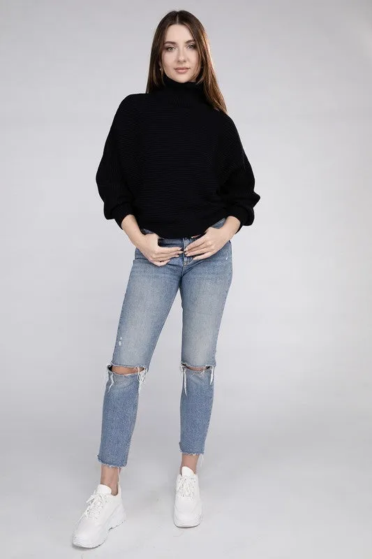 Polished Sophistication Dolman Sleeve Turtleneck Sweater - 5 Colors