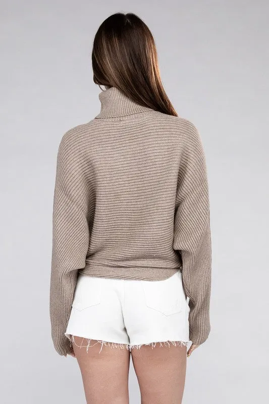 Polished Sophistication Dolman Sleeve Turtleneck Sweater - 5 Colors