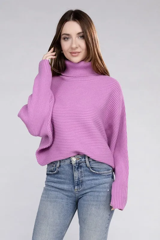 Polished Sophistication Dolman Sleeve Turtleneck Sweater - 5 Colors