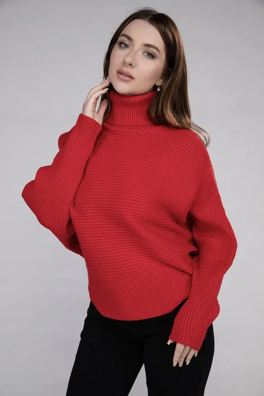 Polished Sophistication Dolman Sleeve Turtleneck Sweater - 5 Colors