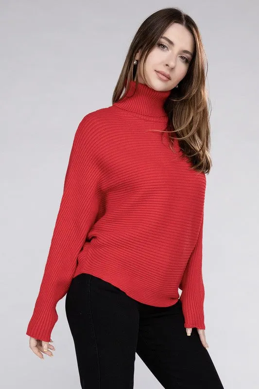 Polished Sophistication Dolman Sleeve Turtleneck Sweater - 5 Colors