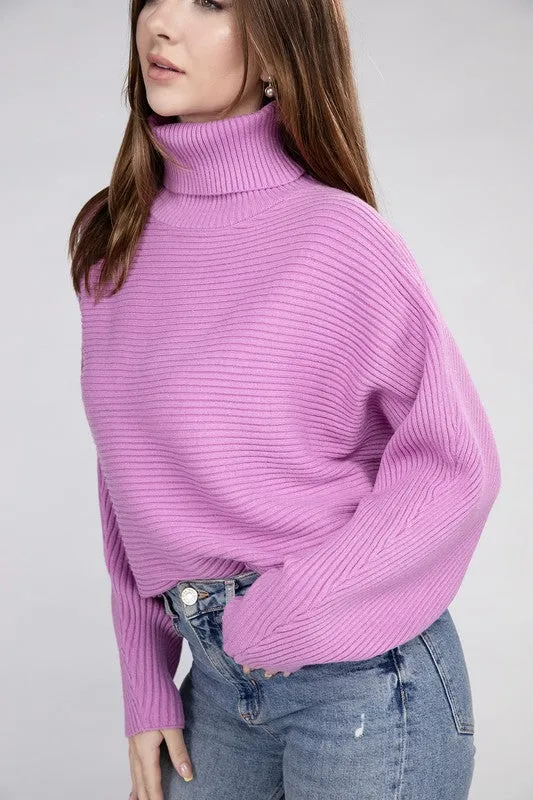 Polished Sophistication Dolman Sleeve Turtleneck Sweater - 5 Colors