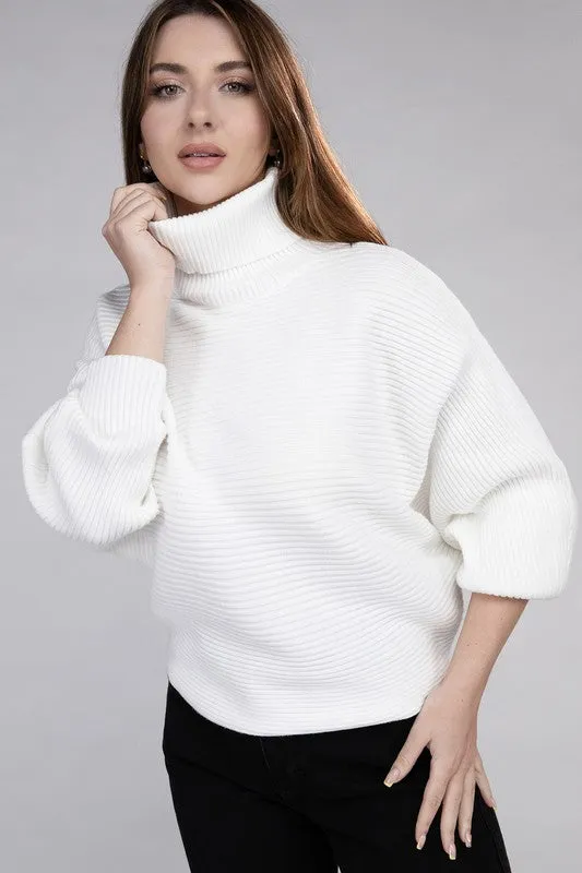 Polished Sophistication Dolman Sleeve Turtleneck Sweater - 5 Colors