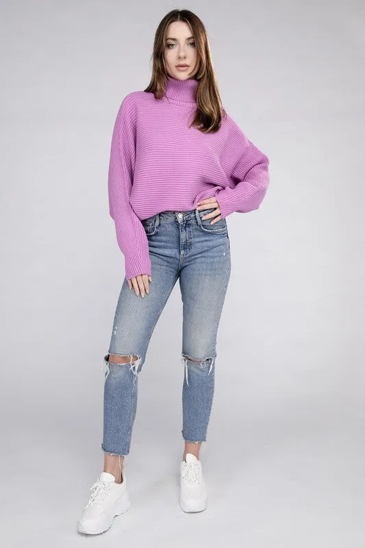 Polished Sophistication Dolman Sleeve Turtleneck Sweater - 5 Colors