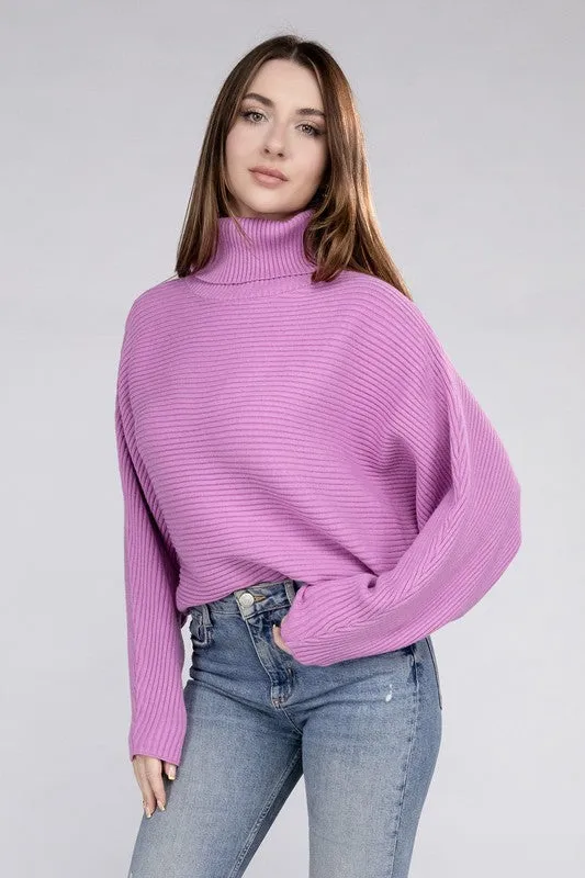 Polished Sophistication Dolman Sleeve Turtleneck Sweater - 5 Colors