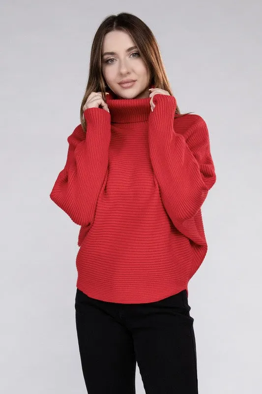 Polished Sophistication Dolman Sleeve Turtleneck Sweater - 5 Colors