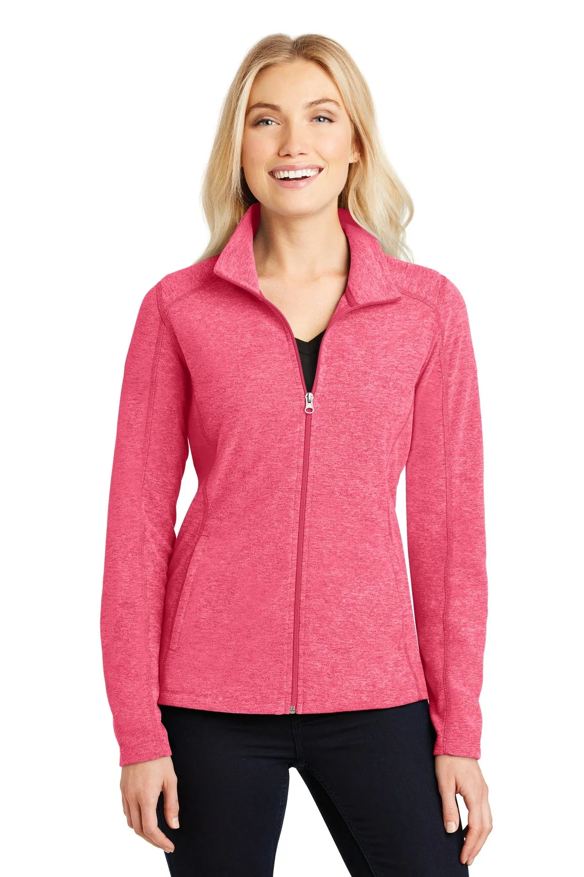 Port Authority Ladies Heather Microfleece Full-Zip Jacket. L235