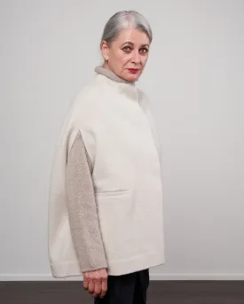 press wool poncho - ivory 05