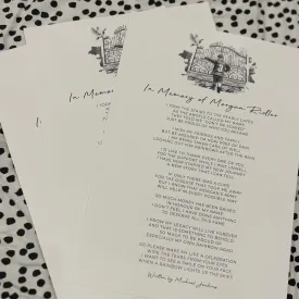 Print: Morgan’s Memory Poem by Michael Jenkins.