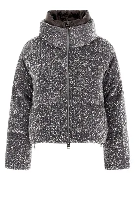 Quilted Paillette Zip Jacket