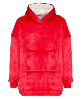 Red - The Kids Ribbon oversized cosy reversible sherpa hoodie