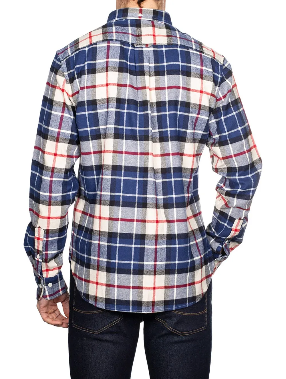 Regular Fit Flannel Tartan Shirt Deep Blue