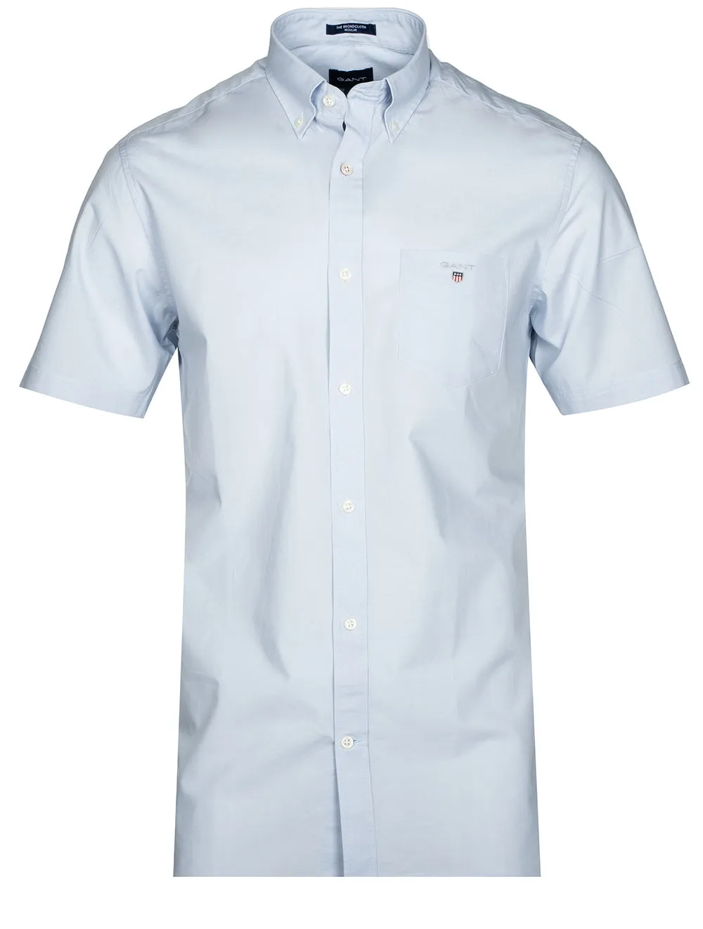 Regular Fit Short Sleeve Broadcloth Shirt Muted Blue