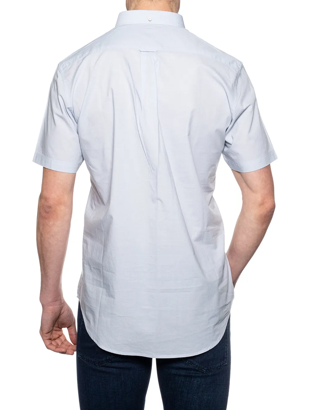 Regular Fit Short Sleeve Broadcloth Shirt Muted Blue