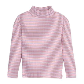 Ribbed Turtleneck - Lilac Stripe