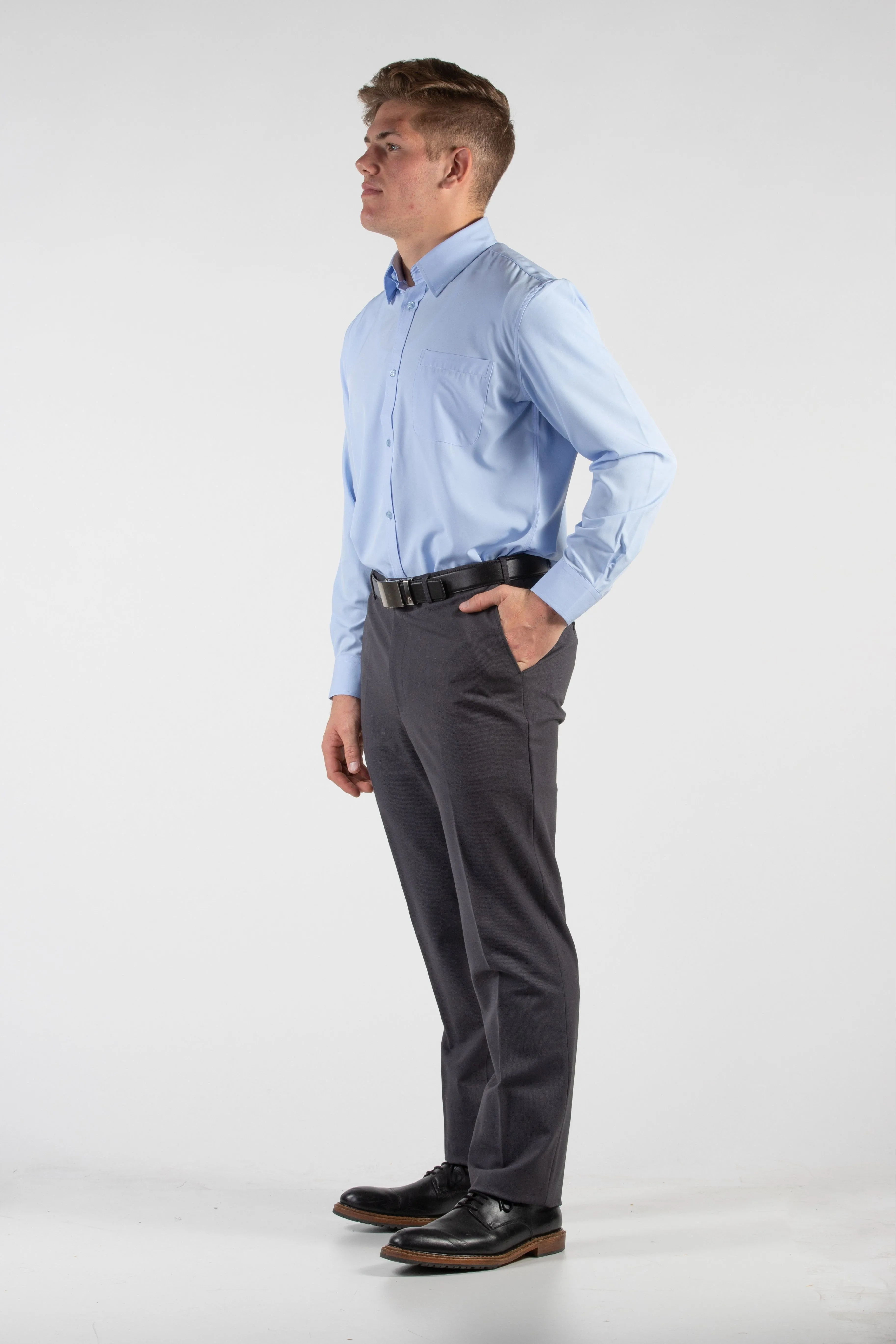 Robbins & Brooks 4-Way Flex Blue Dress Shirt Long Sleeve