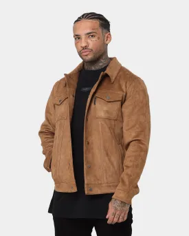 Saint Morta Faux Suede Trucker Jacket Tan